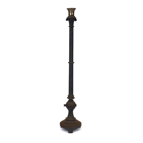 108 - Victorian cast iron street lamp base, 163cm high