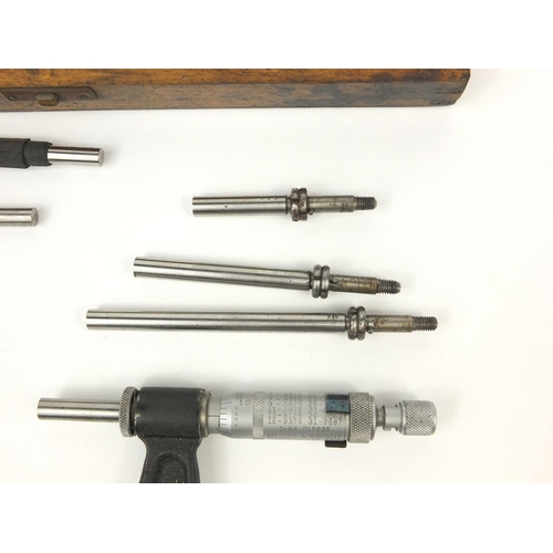 168 - Moore & Wright of Sheffield micrometre housed in a fitted wooden case