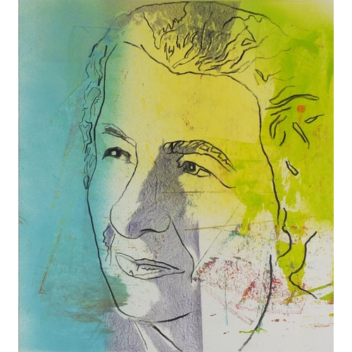 1125 - Attributed to Andy Warhol by the vendor - Unframed silk screen print onto card, portrait of Golda Me... 