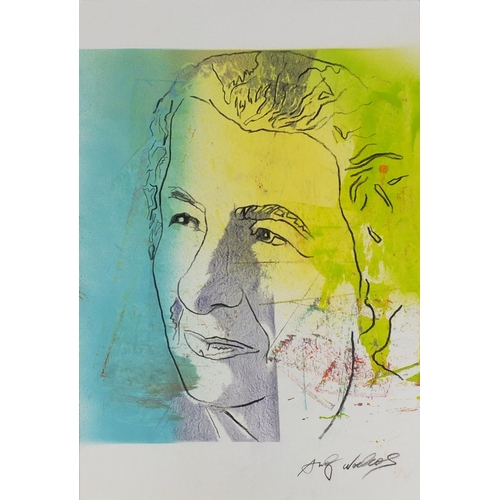 1125 - Attributed to Andy Warhol by the vendor - Unframed silk screen print onto card, portrait of Golda Me... 