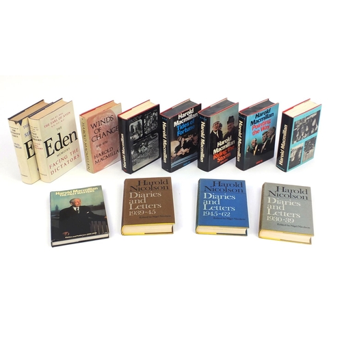 235 - Twelve Political interest hardback books, including a set of five Harold Macmillan signed examples a... 