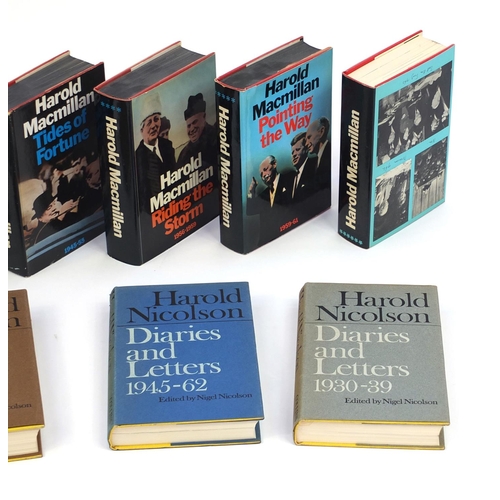 235 - Twelve Political interest hardback books, including a set of five Harold Macmillan signed examples a... 