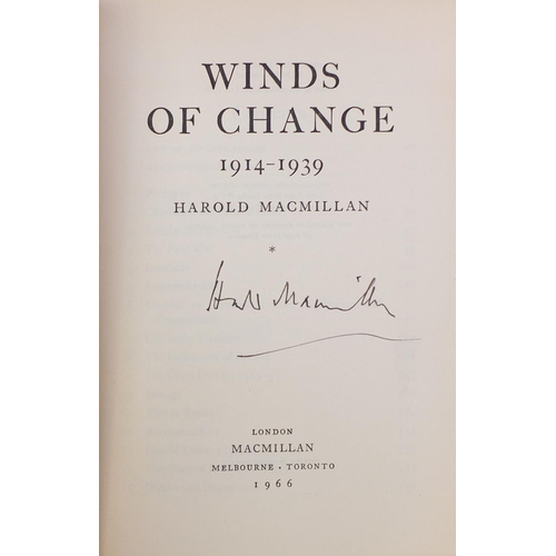 235 - Twelve Political interest hardback books, including a set of five Harold Macmillan signed examples a... 