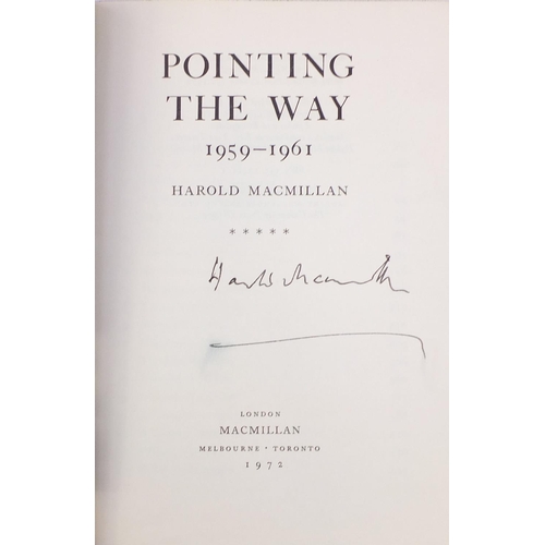 235 - Twelve Political interest hardback books, including a set of five Harold Macmillan signed examples a... 