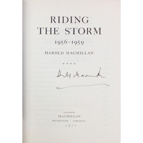 235 - Twelve Political interest hardback books, including a set of five Harold Macmillan signed examples a... 