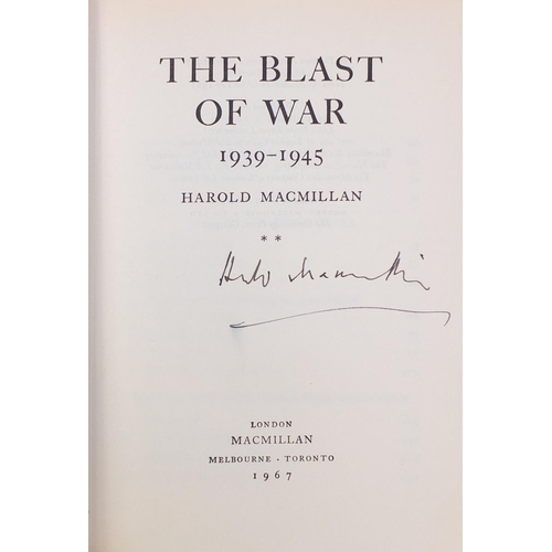 235 - Twelve Political interest hardback books, including a set of five Harold Macmillan signed examples a... 