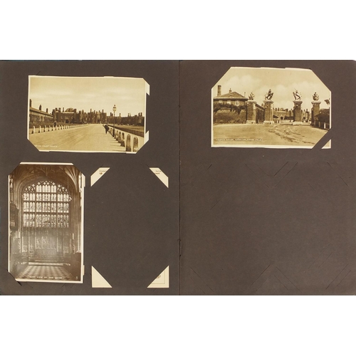 205 - Postcard album including Military, shipping and topographical examples, ones titled Infantry firing ... 