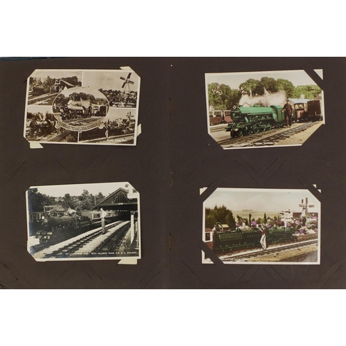 205 - Postcard album including Military, shipping and topographical examples, ones titled Infantry firing ... 