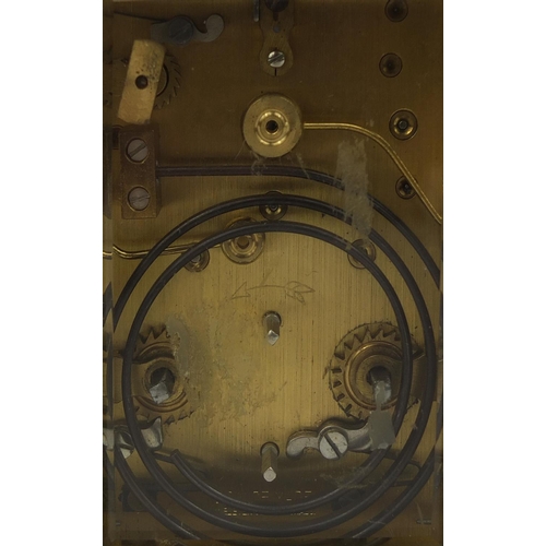 1097 - Gerald Nash of Caversham brass cased repeating carriage, with bevelled glass and Roman numerals, 14.... 