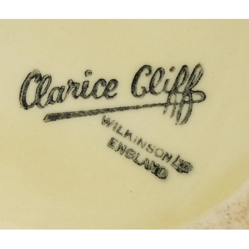 757 - Clarice Cliff honey pot and cover, factory marks to the base, 10cm high