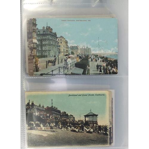 206 - Two albums of predominantly Eastbourne related postcards, including The Town Hall, Royal Parade and ... 