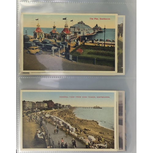 206 - Two albums of predominantly Eastbourne related postcards, including The Town Hall, Royal Parade and ... 