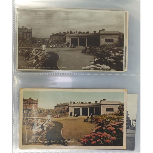 206 - Two albums of predominantly Eastbourne related postcards, including The Town Hall, Royal Parade and ... 