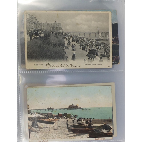 206 - Two albums of predominantly Eastbourne related postcards, including The Town Hall, Royal Parade and ... 