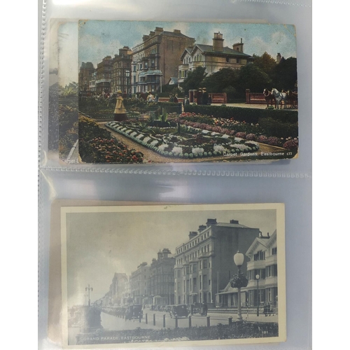 206 - Two albums of predominantly Eastbourne related postcards, including The Town Hall, Royal Parade and ... 