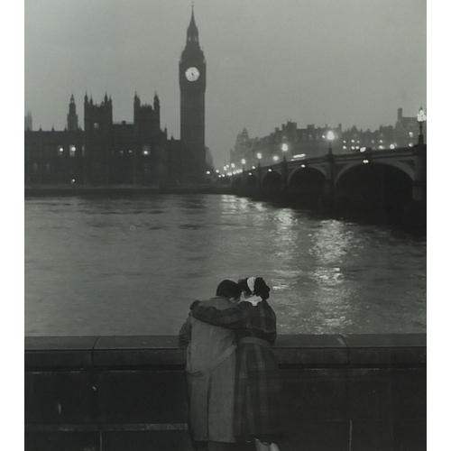 196 - Thurston Hopkins - Lovers of London, black and white photograph, signed, titled, dated 1952, Thursto... 