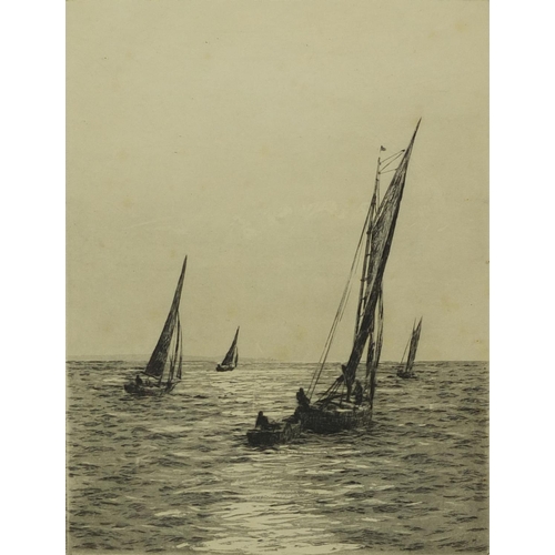 1283 - Roland Langmaid - Three pencil signed black and white etchings, including a pair titled A Summer Sea... 