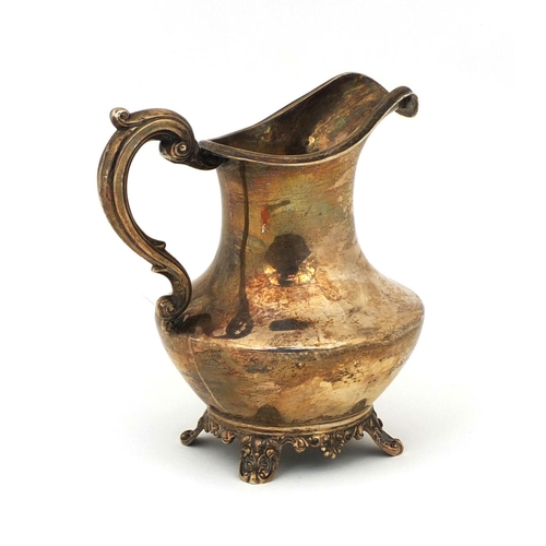 826 - Victorian silver cream jug, W H London 1841, 14cm high, approximate weight 250.5g