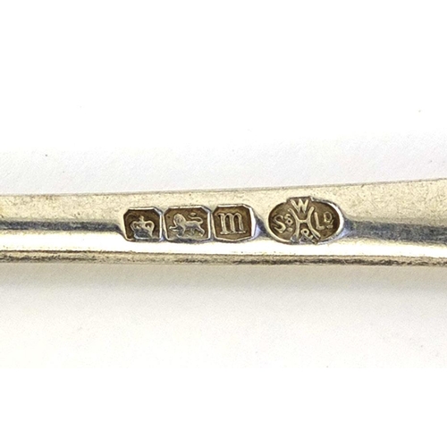 898 - Three rat tail silver spoons, Sheffield 1951, 21cm long, approximate weight 231.8g