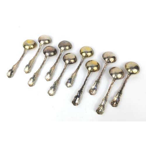 888 - Set of ten Birks sterling silver ladles, 12.5cm long, approximate weight 258.0g