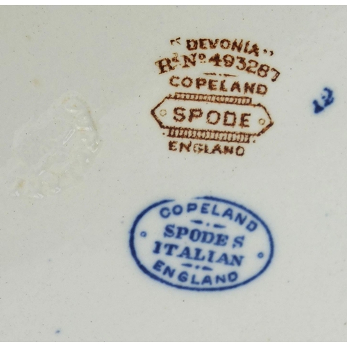 719 - Three Copeland Spode Italian pattern shaped dishes, each with factory marks to the bases, two number... 