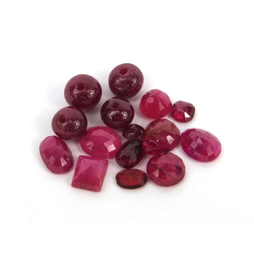 1032 - Selection of natural rubies and other red stones