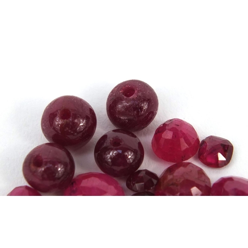 1032 - Selection of natural rubies and other red stones