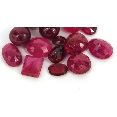 1032 - Selection of natural rubies and other red stones