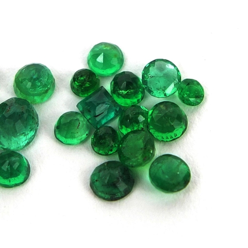 1036 - Collection of cut emeralds