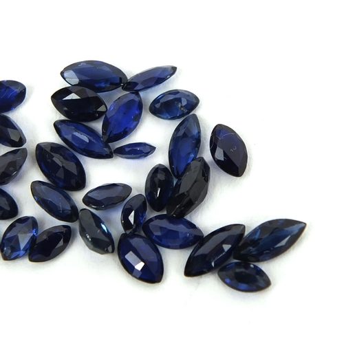 1040 - Collection of Marquise shaped sapphires