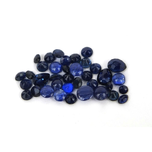 1039 - Collection of round and pear shaped cut sapphires