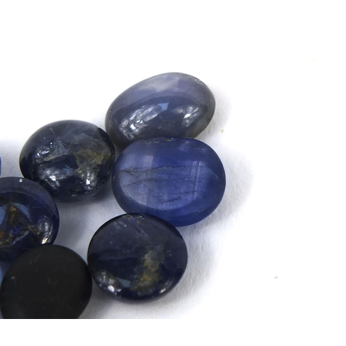 1037 - Nine cabochon sapphires