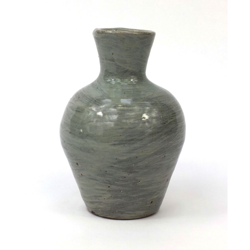 766 - St Ives studio pottery vase by Trevor Corser, impressed marks around the foot rim, 19cm high