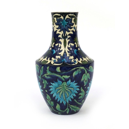 750 - Arts & Crafts William De Morgan pottery vase of Persian influence by Jo Juster, hand painted with st... 