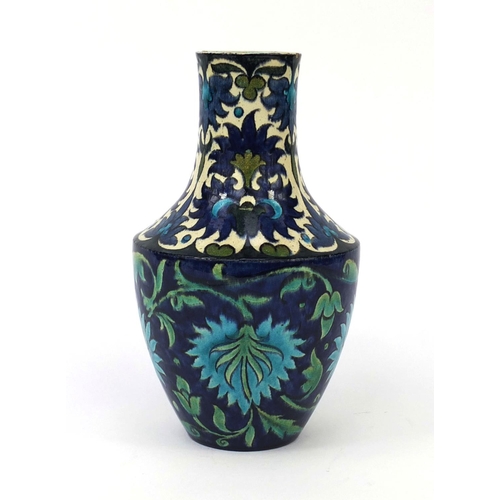 750 - Arts & Crafts William De Morgan pottery vase of Persian influence by Jo Juster, hand painted with st... 