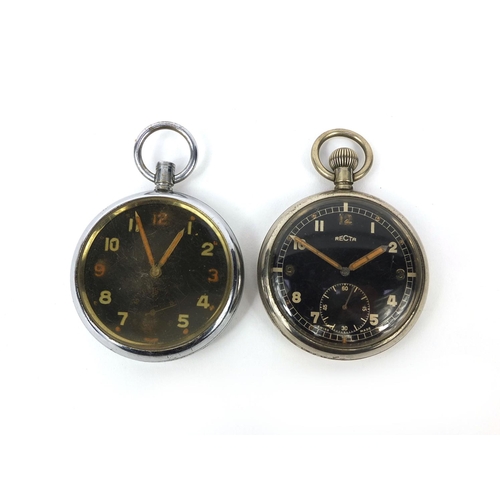 375 - Two Military interest pocket watches comprising a Bravingtons examples numbered 218190 and a Recta e... 