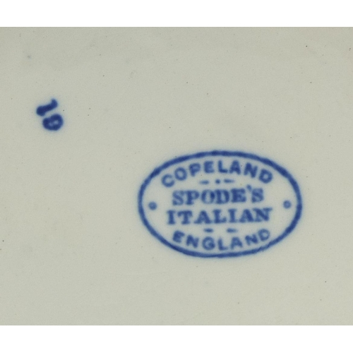 714 - Set of four Copeland Spode Italian pattern cylindrical pots, factory marks to the bases of each, the... 