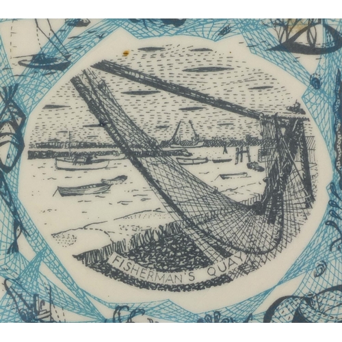 771 - Two Carters Poole Pottery tiles, one of Paul Quay the other of fisherman's Quay, factory marks to th... 