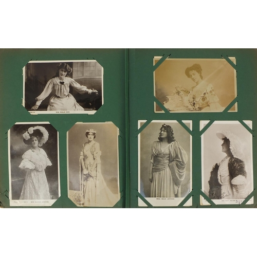 208 - Album of predominately film star postcards, some with ink annotations, including Mari Studholme and ... 