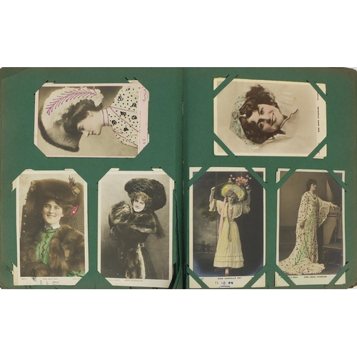 208 - Album of predominately film star postcards, some with ink annotations, including Mari Studholme and ... 