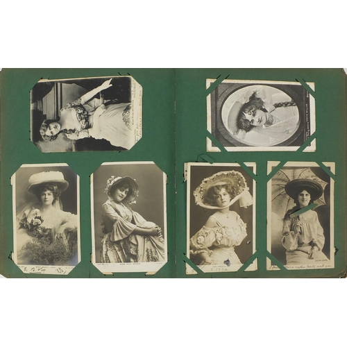 208 - Album of predominately film star postcards, some with ink annotations, including Mari Studholme and ... 