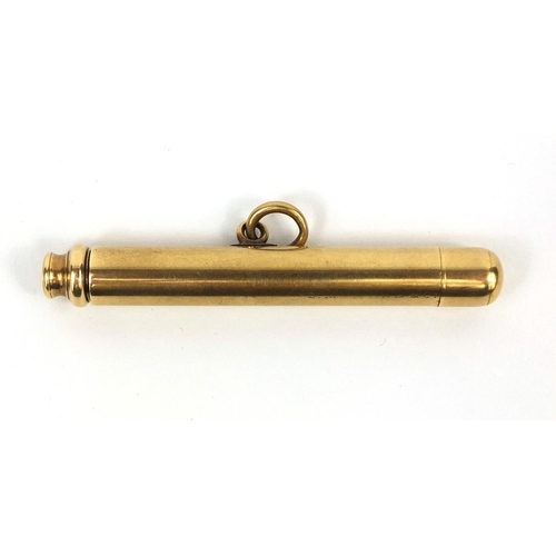 120 - S Mordan & Co unmarked gold propelling pencil, 6.5cm in length, approximate weight 20.8g