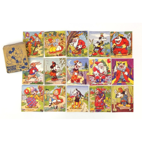 432 - Set of Barratt & Co's sweet Mickey Mouse cigarette cards with sleeve, each 7cm high