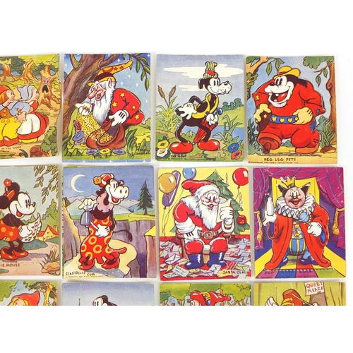 432 - Set of Barratt & Co's sweet Mickey Mouse cigarette cards with sleeve, each 7cm high