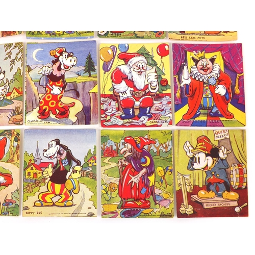 432 - Set of Barratt & Co's sweet Mickey Mouse cigarette cards with sleeve, each 7cm high