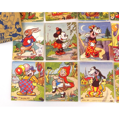 432 - Set of Barratt & Co's sweet Mickey Mouse cigarette cards with sleeve, each 7cm high