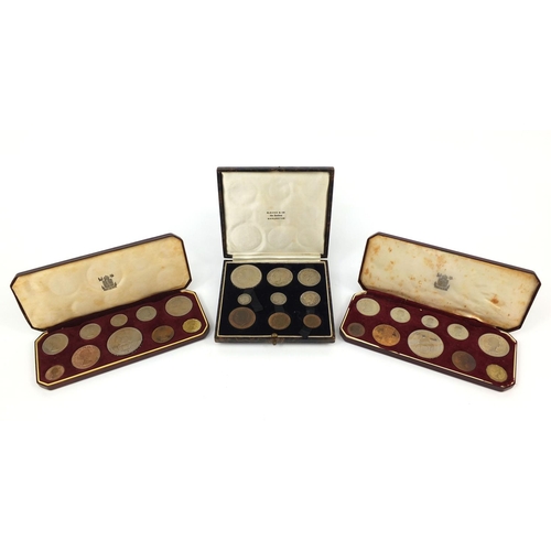 297 - Three Great Britain commemorative coin sets comprising two 1953 proof coin sets and a 1935 example, ... 