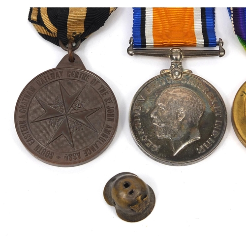 318 - British Military World War I trio awarded to 1565SPR.F.DIX.R.E together with Eastern & Chatham Railw... 