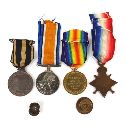 318 - British Military World War I trio awarded to 1565SPR.F.DIX.R.E together with Eastern & Chatham Railw... 