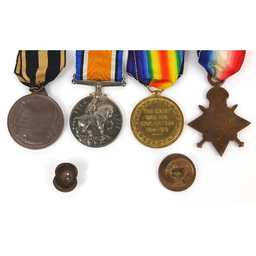 318 - British Military World War I trio awarded to 1565SPR.F.DIX.R.E together with Eastern & Chatham Railw... 